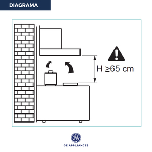 Campana de Extracción 90 cm Acero inoxidable con Vidrio Negro GE Appliances - CTGE90I0