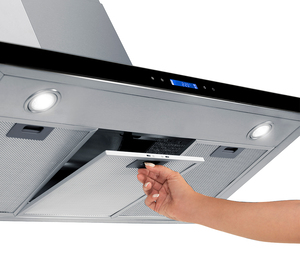 Campana de Extracción 90 cm Acero inoxidable con Vidrio Negro GE Appliances - CTGE90I0